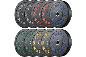 AMGYM 2 Inch Bumper Plates，10-500lbs，Barbell Rubber Olympic Weight Plates Set for Home Gym, Strength Training & Weight Lifting, Multiple Options Colors
