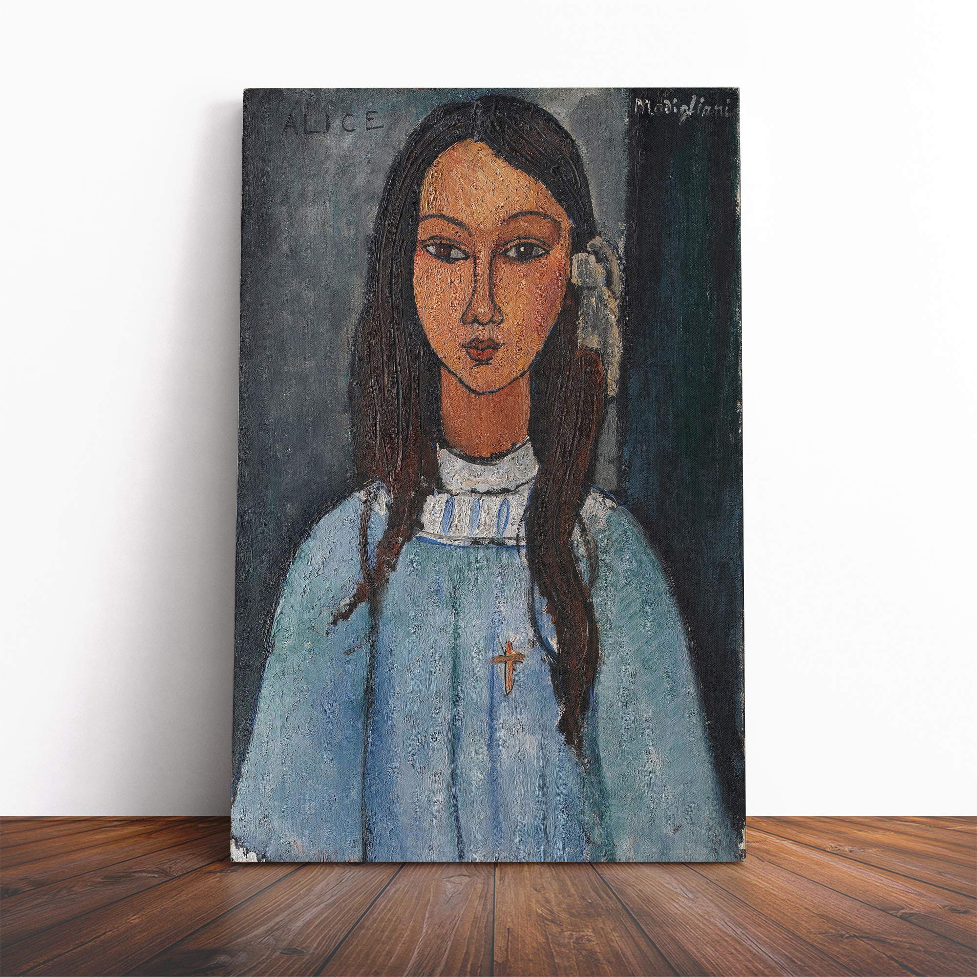 Amedeo Modigliani Alice Canvas Print | Gallery Wrapped 30mm Frame Wall Art | 20x14 inches | Ready to Hang | Modern Picture | Living Room Bedroom Lounge Office