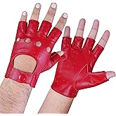 Royal Coalition Men's Lambskin Glove Leather Fingerless DrivingW/Breathable Open Knuckle Half Finger Gloves