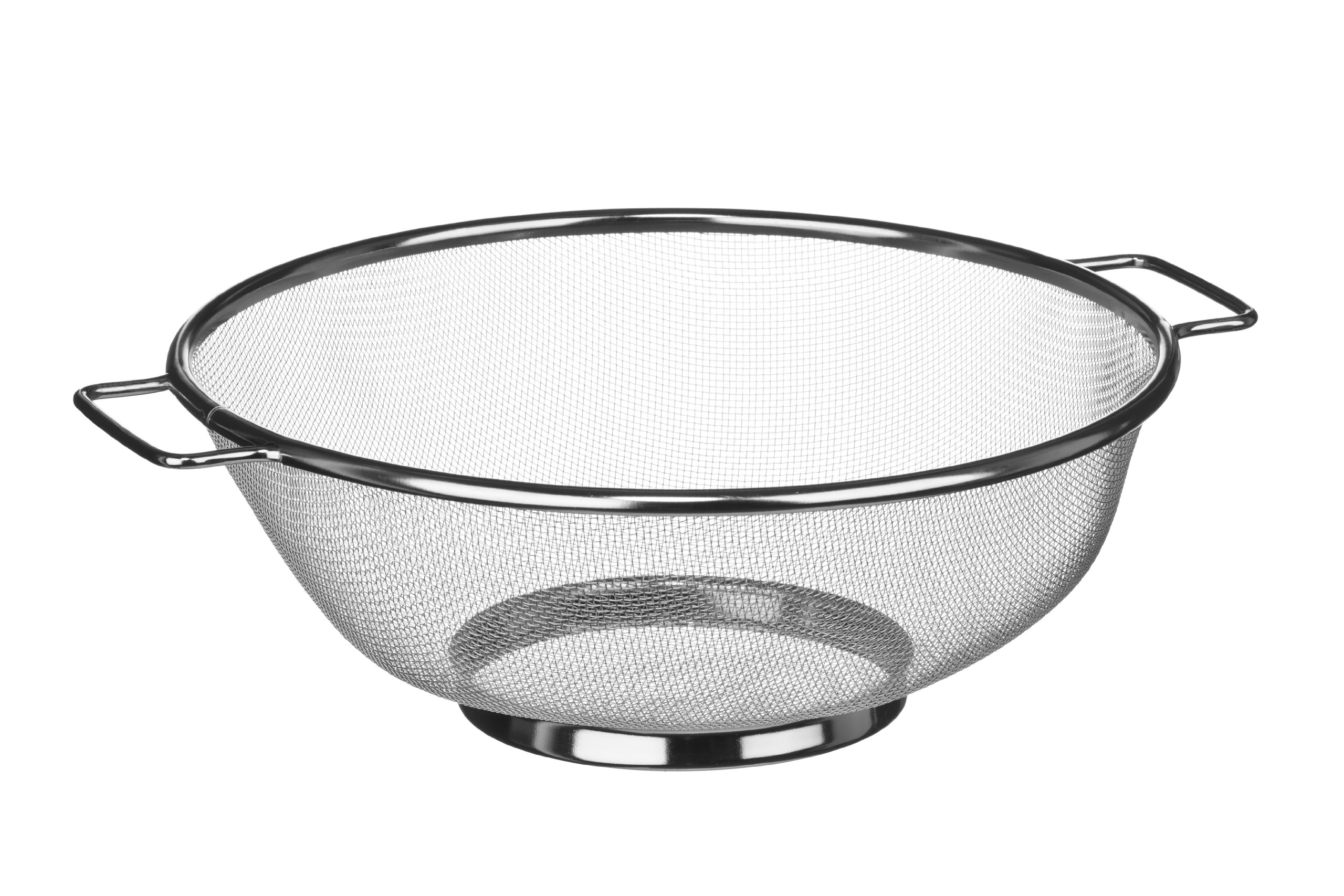 Premier Housewares Round Stainless Steel Sieve With Dual Handles | Fine Mesh Metal Sieve Colander For Kitchen Use | Sturdy Steel Colander Strainer For Draining Ingredients