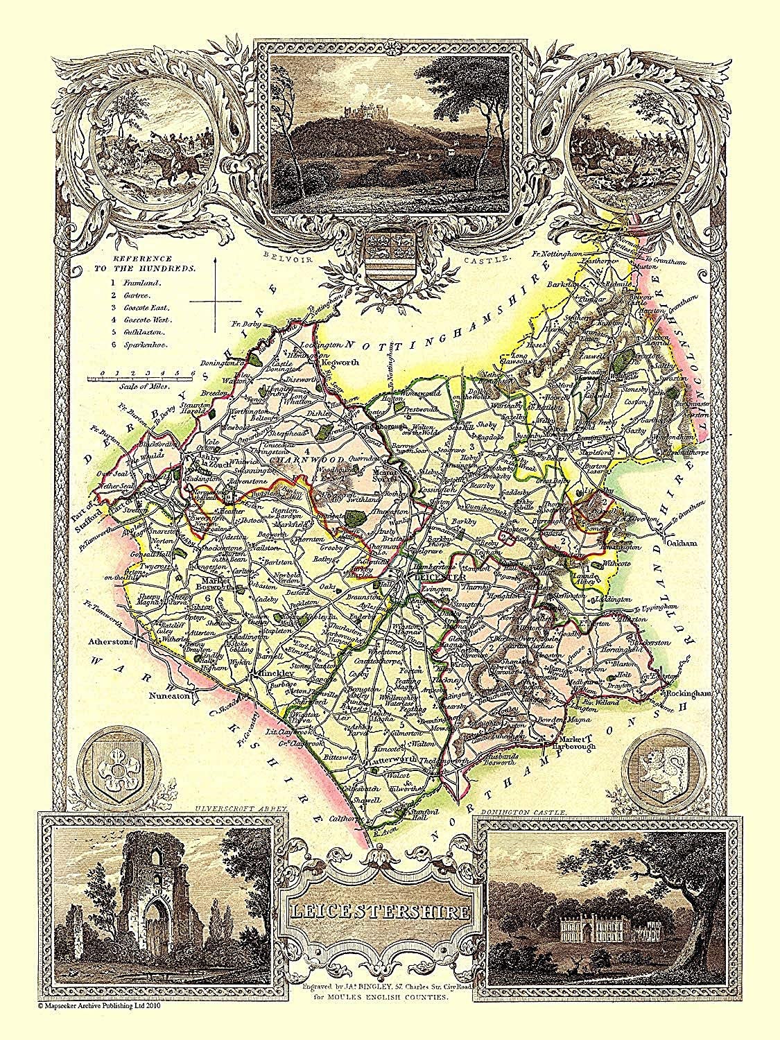 Old Map of Leicestershire 1836 by Thomas Moule 1000 Piece Jigsaw Puzzle (jg)