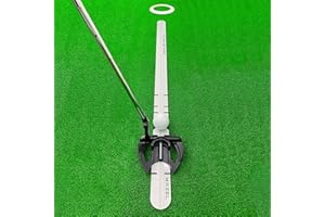 MAZEL Golf Putting Alignment Rail,Alloy Steel Golf Trainer Aid for Putting Green,35 * 1.6 Inch,Precision Distance Control & Instant Feedback (Putting Alignment Rail, Putting Ring, Practice Ball)