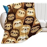 Cute Sloth Blanket Cute Sloths Throw Blanket Soft Warm Cozy Fleece Fuzzy Plush Flannel Blankets Gifts for Girls Women Boys Kids Adults 40"X50"