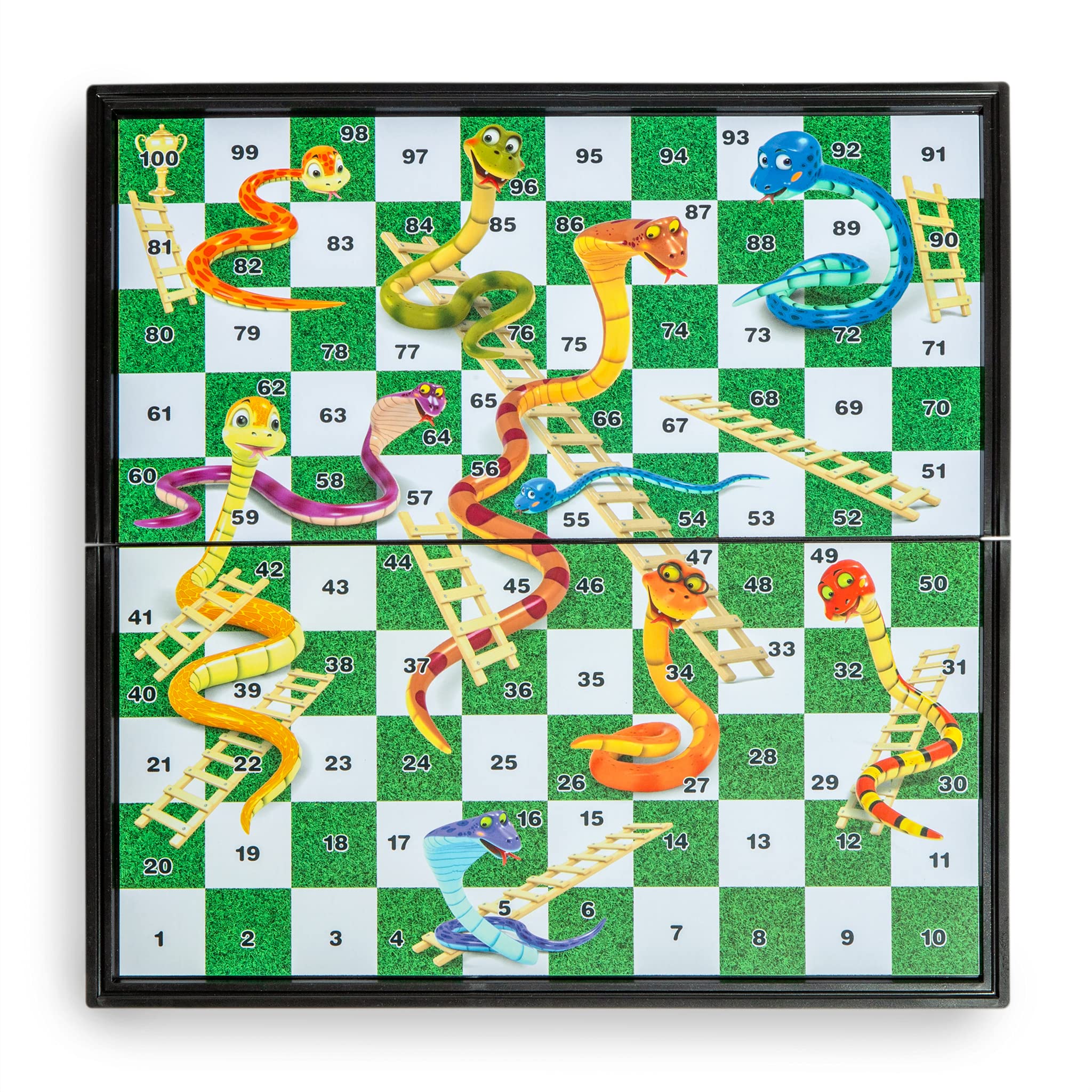 Magnetic Snakes and Ladders Board Game Set - 9.6 Inches