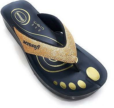 AEROSOFT Ladies Back/Red Thongs Slippers Flip-flops A0801