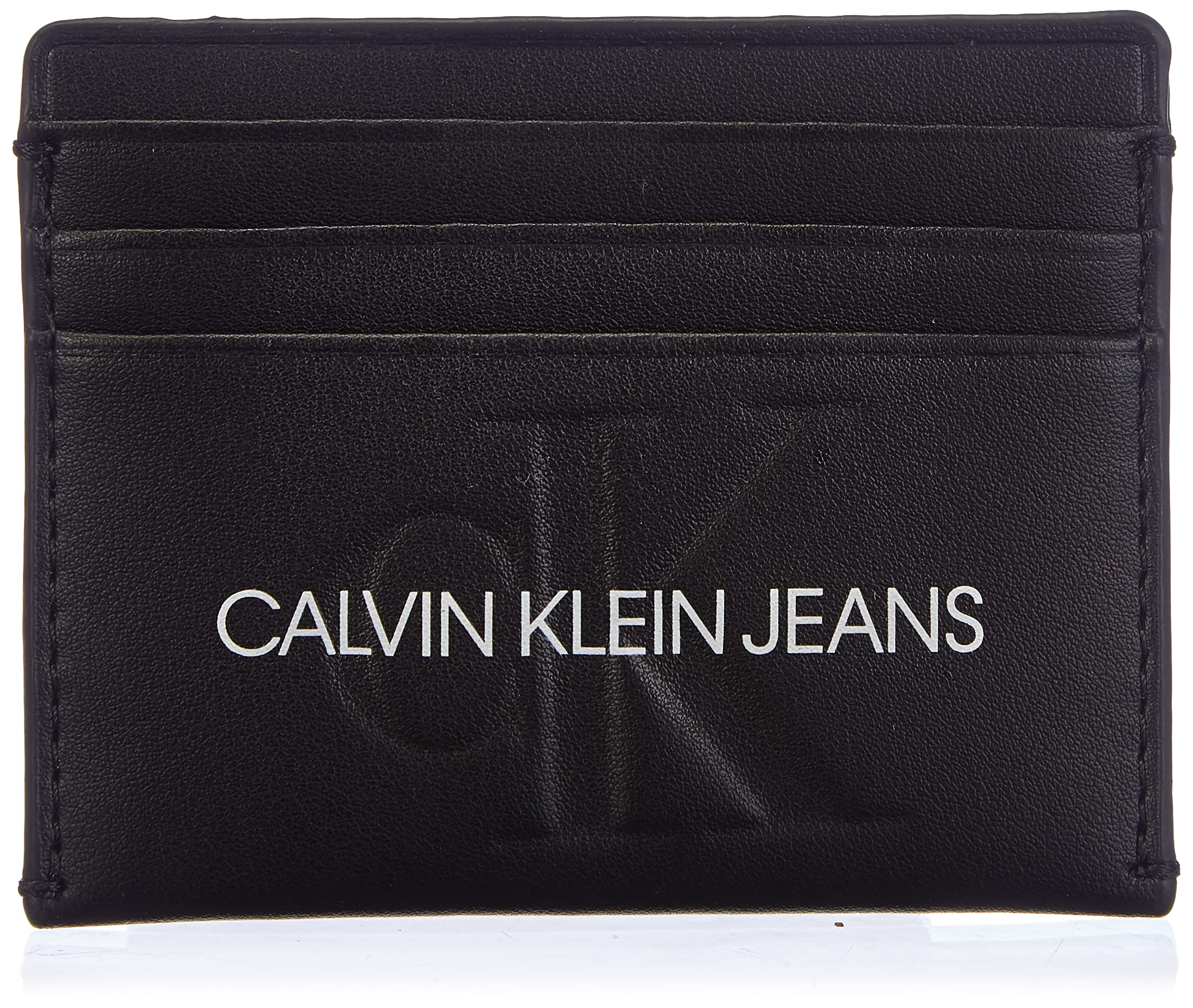 Calvin Klein Jeans Women's Cardcase 6CC Accessory-Travel Wallet, Black, One Size