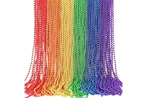 JULBEAR Bulk Pride Beads Necklaces, 30 pcs Rainbow LGBTQ Bead Necklace Stuff for Pride Month Lesbian Wedding Party Favors Decorations Accessories Supplies in 6 Colors