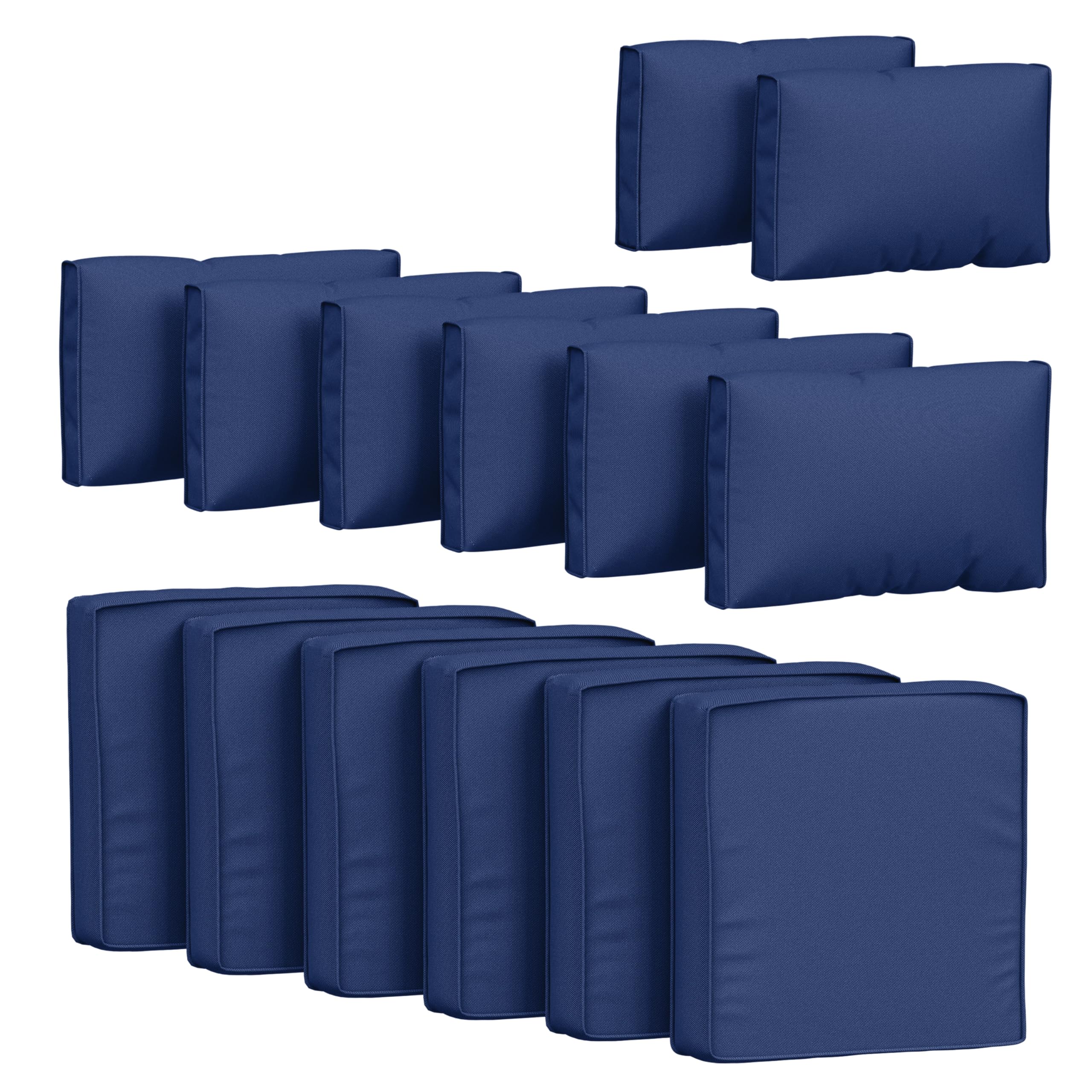 Photo 1 of 14 Pcs Outdoor Cushion Covers Patio Cushion Slipcovers Replacement Splash Proof with Zipper for Outdoor Furniture, Patio Sofa Couch 3 Sizes, Covers Only