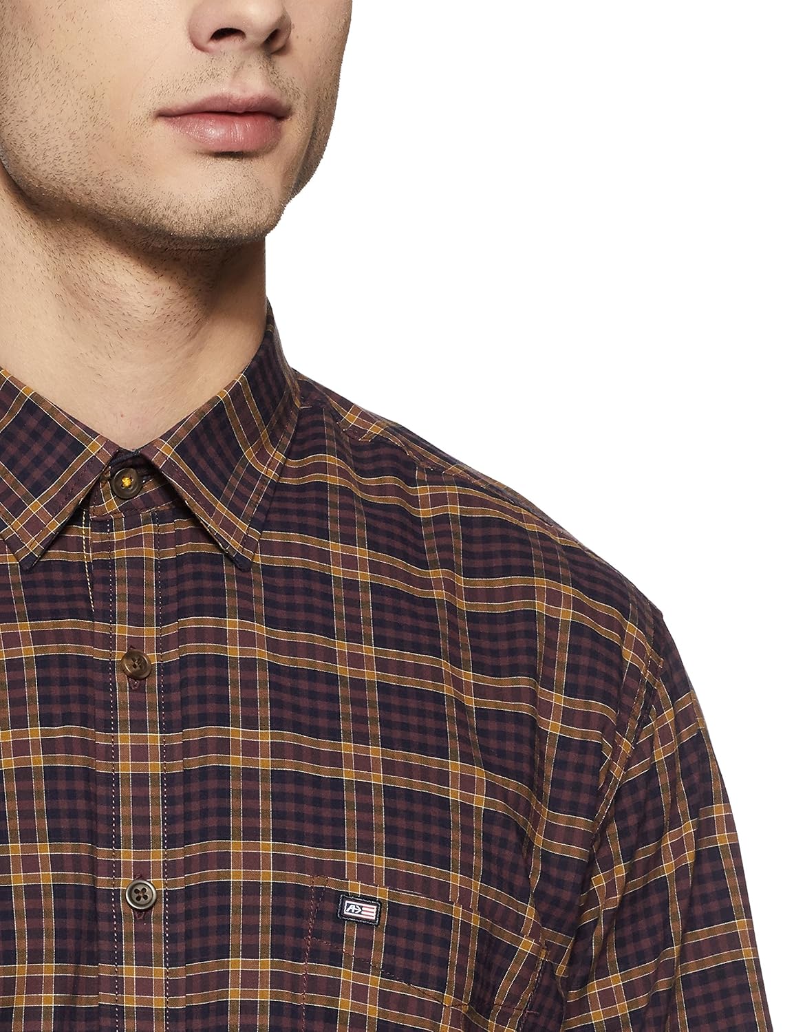 arrow sports men's checkered regular fit cotton casual shirt