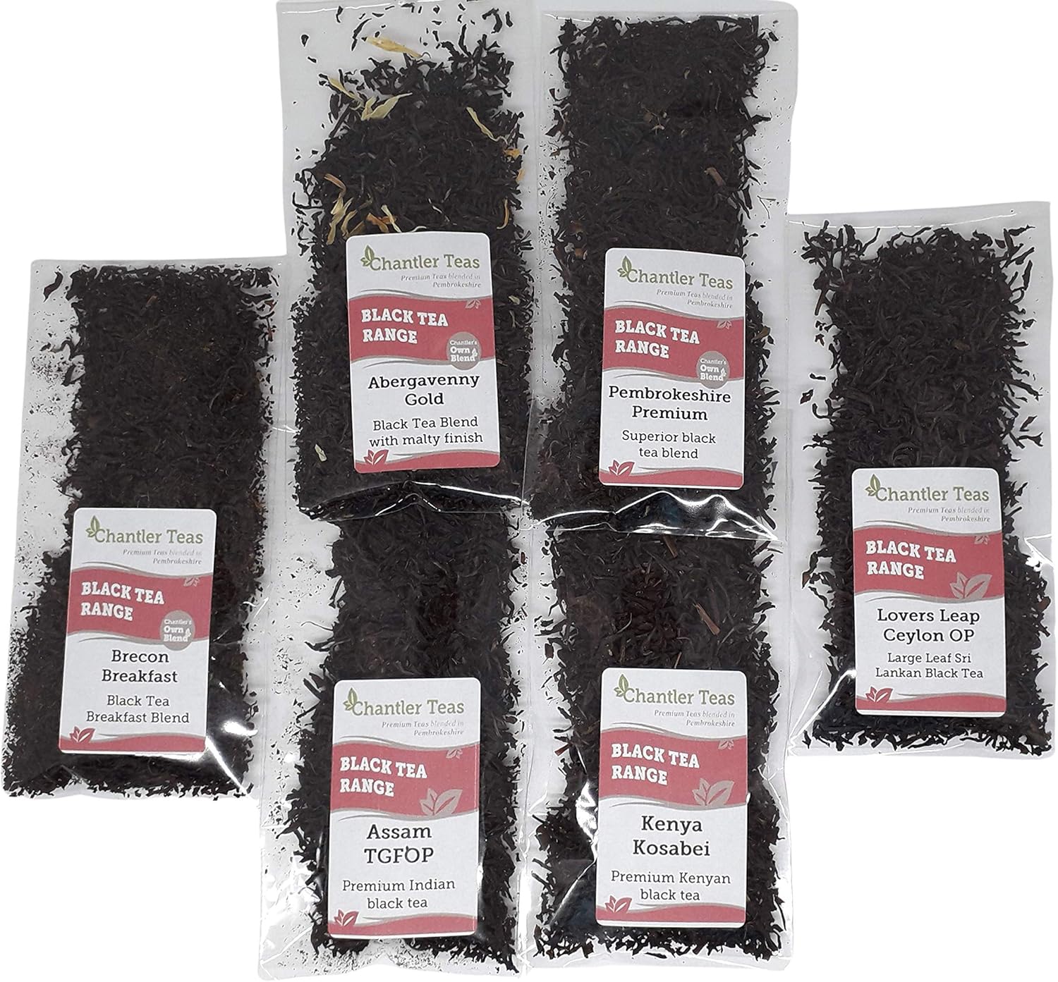 Black Loose Leaf Teas Sample Pack Selection, 6 Individual Black Tea