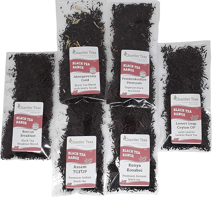 Black Loose Leaf Teas Sample Pack Selection, 6 Individual Black Tea