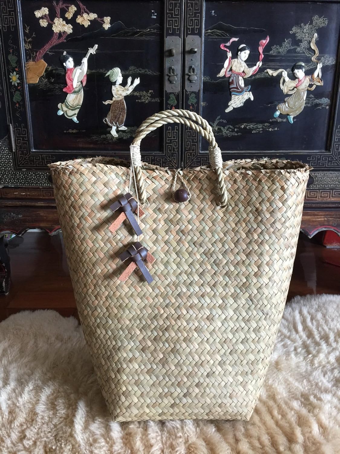 extra large straw tote