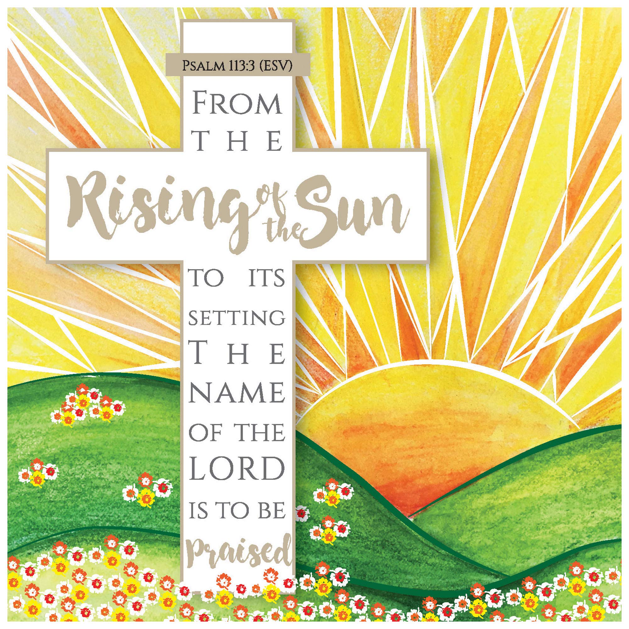 Religious Easter Cards - Rising of the Sun, pack of 5, with white envelopes and Bible verse inside these Christian Easter cards, by Just Cards Direct