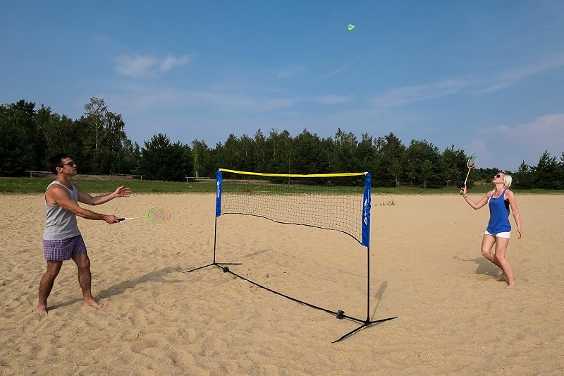 Set de Filet Kombi, pour Badminton, Tennis de Rue et Autres Sports Récréatif, Réglable en Hauteur de 0,75 m à 1,55 m, Largeur 3 m, 970994