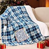 Heated Weighted Blanket for Adults Throw/Twin Size 13Lbs, 50"x60", 2-in-1 Electric Heating Pad Lap Heavy Blanket for 120-140lbs, 10 Heat Level 1-8H Auto-Off, Christmas Birthday Gifts for Women Mom Men