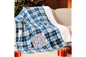OCTROT Heated Weighted Blanket for Adults Throw/Twin Size 13Lbs, 50"x60", 2-in-1 Electric Heating Pad Lap Heavy Blanket for 120-140lbs, 10 Heat Level 1-8H Auto-Off, Christmas Birthday Gifts for Women Mom Men