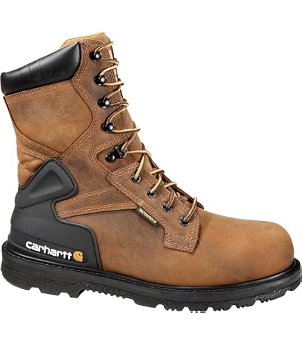 Carhartt Work Boots Mens 12 M Brown Leather Waterproof 8\