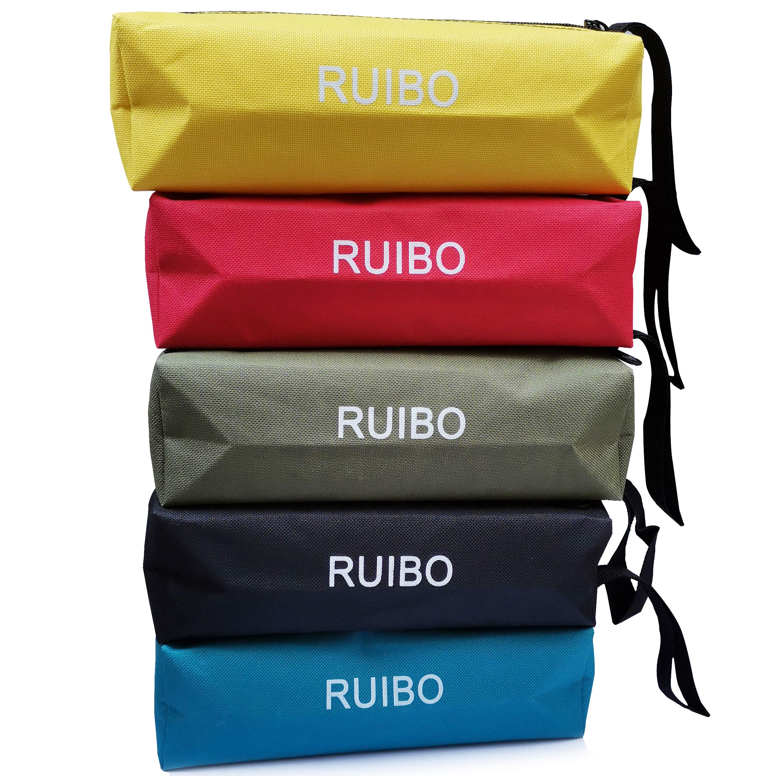 Small Zippered Pouches/Canvas Tool Pouch with Zipper,Utility Organization Tote Bags, Heavy Duty Metal Zipper / 16oz, 5 Pack/5pces