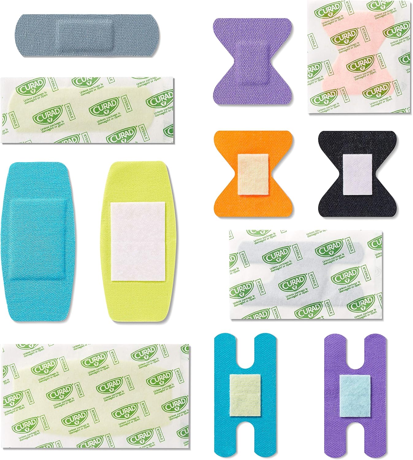 Curad Performance Series Adhesive Bandages, Assorted Variety Pack Includes Standard, XL, Finger & Knuckle Bandages, 50Count: Health & Personal Care