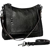 Iswee Leather Crossbody Bags for Women Shoulder Purse Medium Hobo Genuine Leather Satchel Purses and Handbags