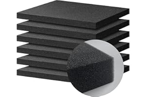 DESUNQIN 6 PCS Polyurethane Foam Sheets 16 X 12 X 1 Inch Packing Foam Pad Black Foam Inserts for Cases Tool Foam for Cases Foam Tool Box Organizer (6)