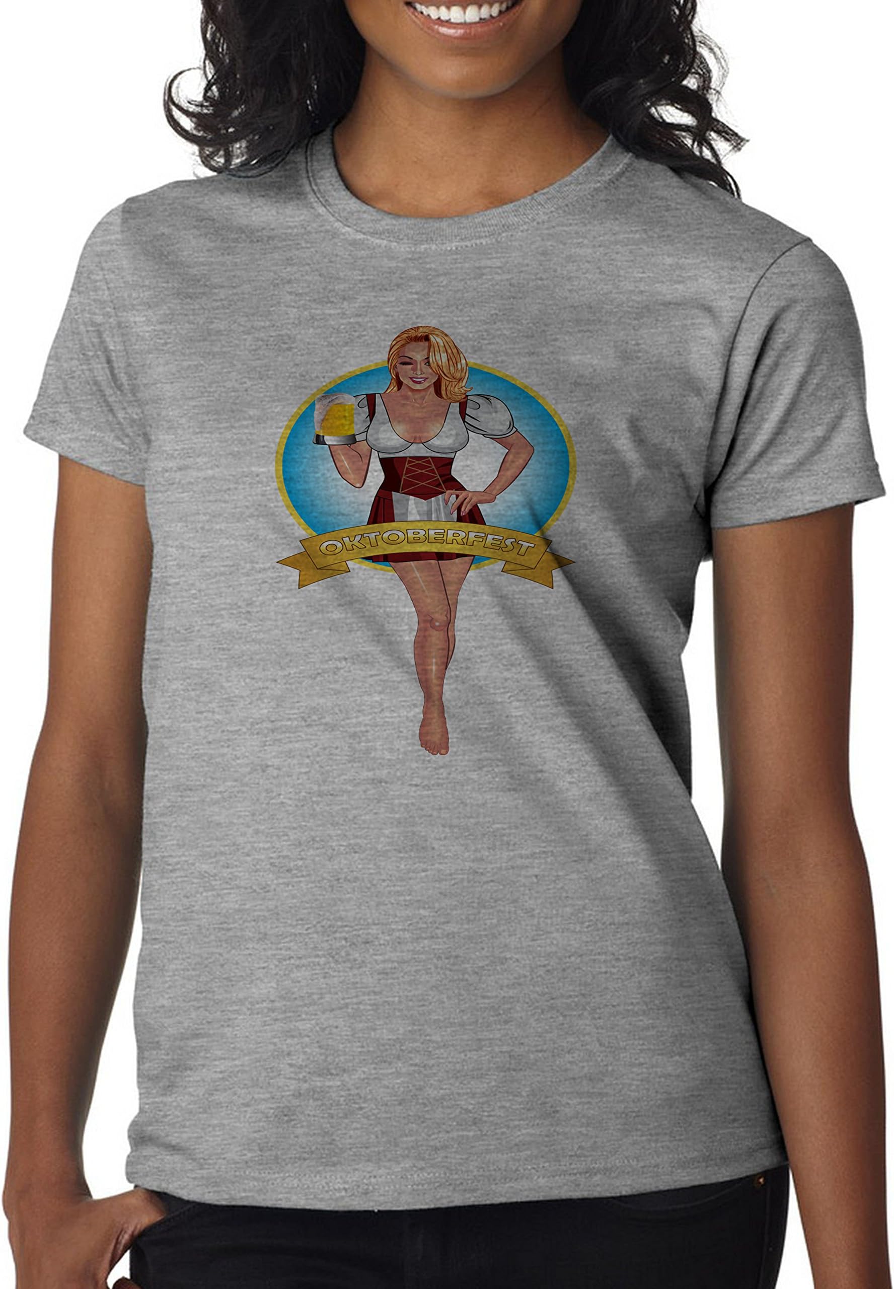 FunnyWear Beer Lover Oktoberfest Women' s Shirt Custom Made T-Shirt