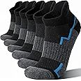 Welwoos 6 Pairs Merino Wool Ankle Hiking Running Socks Compression Support Thick Athletic Low Cut Socks for Women Men