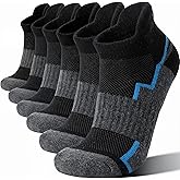 Welwoos 6 Pairs Merino Wool Ankle Hiking Running Socks Compression Support Thick Athletic Low Cut Socks for Women Men