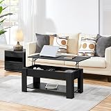 Yaheetech Lift Top Coffee Table with Storage Black view 2