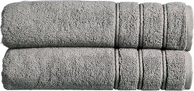 Christy Antalya Large Bath Sheets Set of 2 100% Turkish Cotton 600GSM Storm Grey