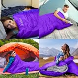 Coolzon Outdoor Sleeping Bag 3-4 Seasons Purple Ultralight Packable view 7