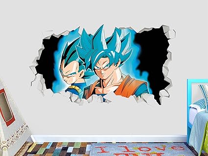 Amazoncom Dragon Ball Super Goku Vegeta Wall Decal Smashed