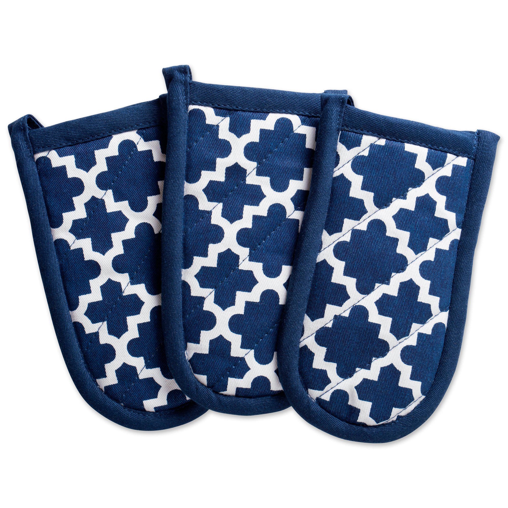 DII Lattice Basics Collection Kitchen Essentials, Oven Mitt Set, Nautical Blue, 2, Piece