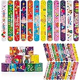 36 Pcs Happy Birthday Slap Bracelets for Kids Birthday Bracelets Bulk for classroom Snap Bracelet Party Favors Supplies for Boys&Girls Special day Wristbands for Classroom supplies Holiday Gifts
