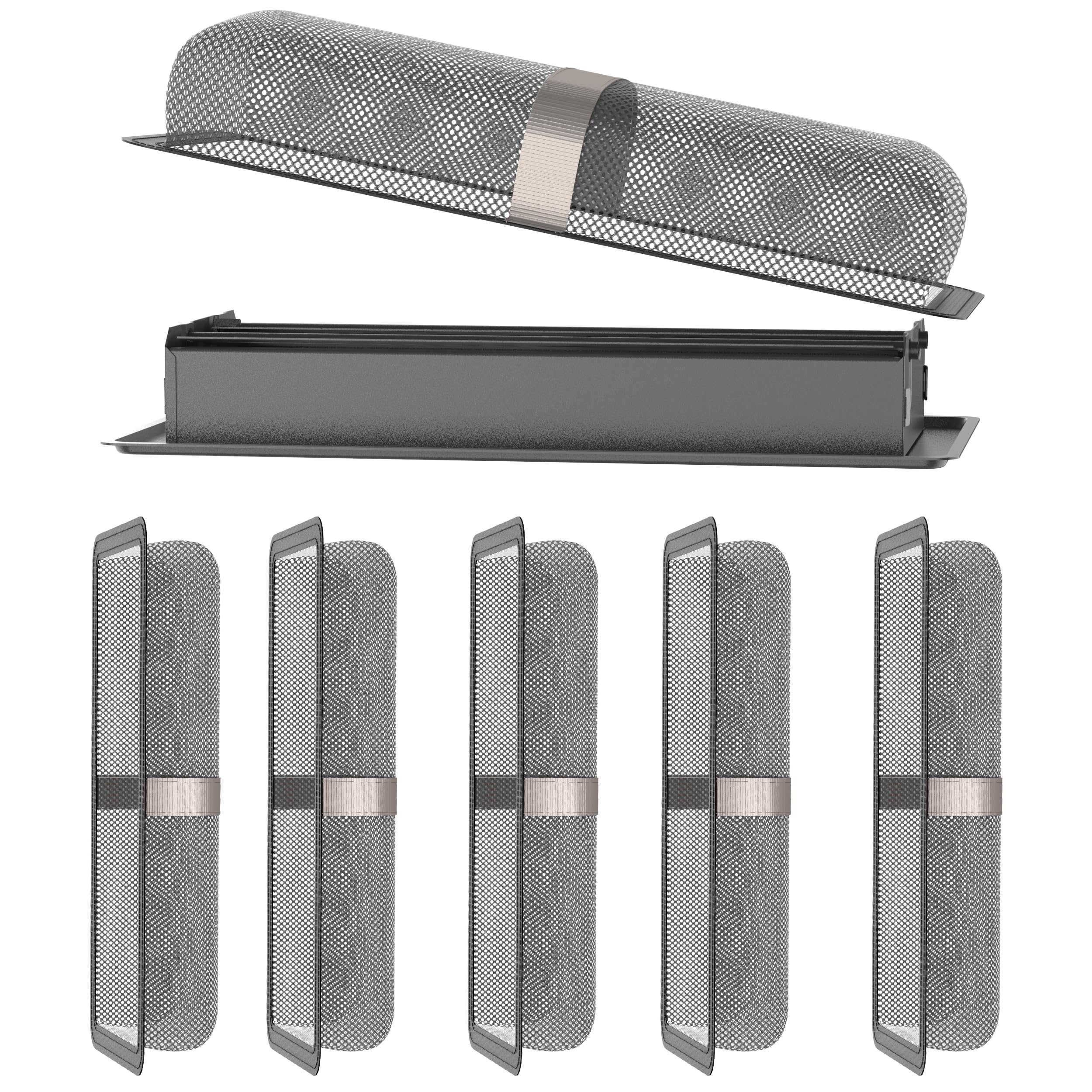 Photo 1 of 6 Pack Floor Register Cover Trap, HG Power 4 x 10 Inch Floor Vent Screen Net, Nylon Fabric Mesh Air Vent Filter for Home Floor, Catches Coins, Toys, Snacks, Pet Hair, Pet Food