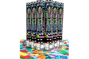 Confetti Sky [6 Pack] 12 Inch Confetti Cannons | Multicolor Confetti Poppers for Wedding Celebration, Birthday Party, Pranks, Graduation, Christmas Eve and New Year Celebration