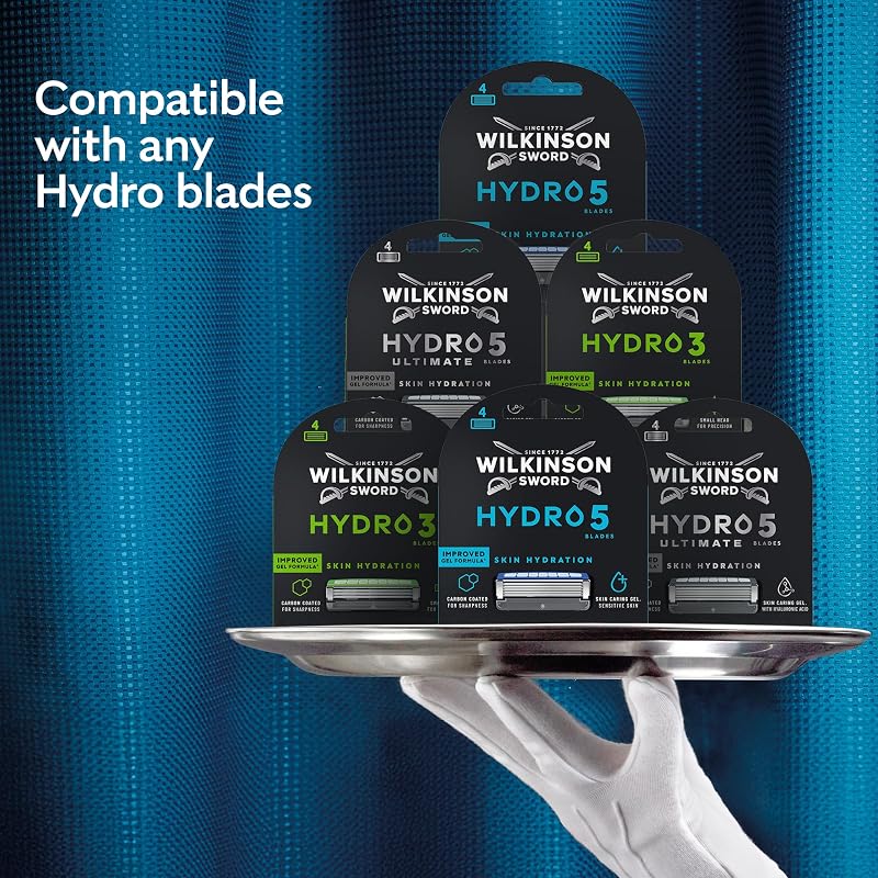 Recargas de navalha Hydro 5 masculinas, embalar 4 unidades