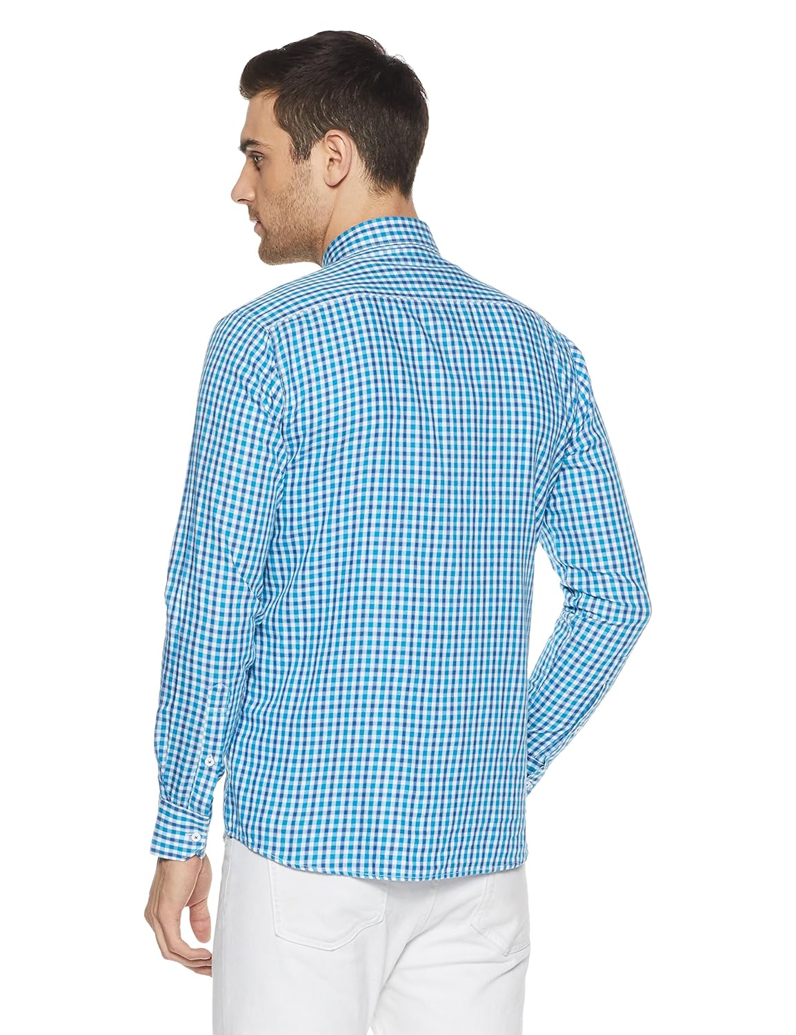 duke men's checkered slim fit casual shirt