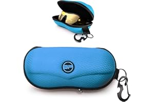 BLUPOND Sunglasses Case Semi Hard EVA Shell with Metal Hanging Hook Belt Clip Sun Glasses Storage