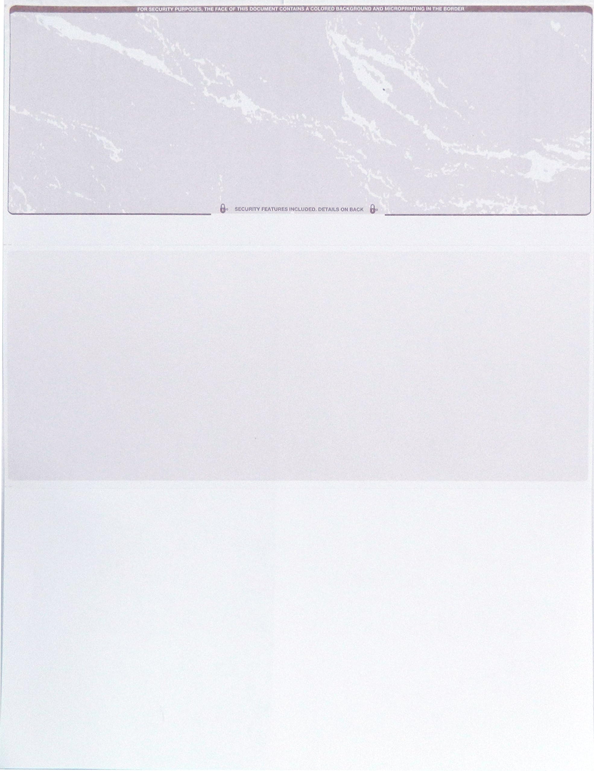CheckOMatic Computer Check Paper - 100 Pack - Top Blank Stock Checks - Security Features & Laser Printer Compatible - Brown Marble