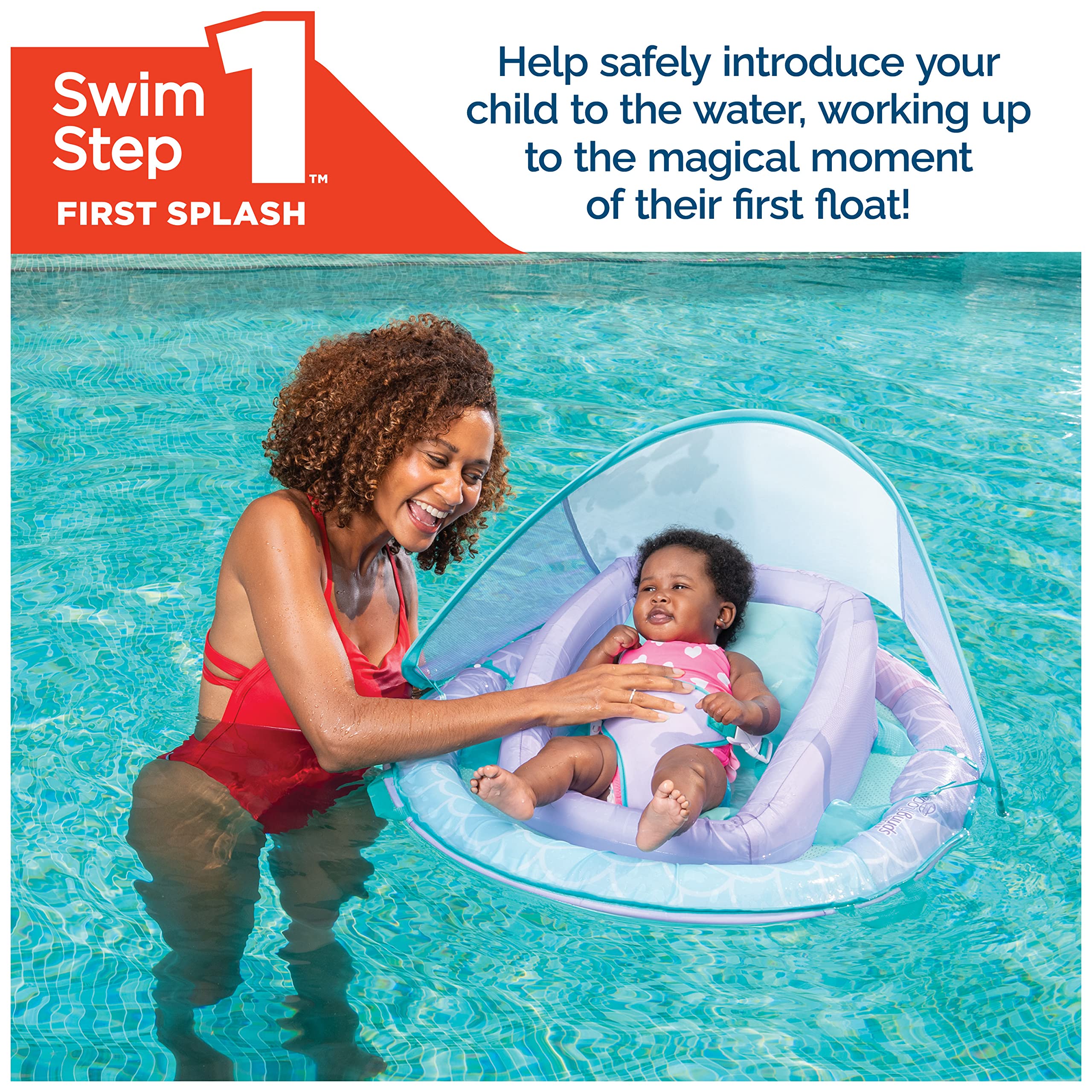 Swimways Sun Canopy Inflatable Infant Spring Float for Infants 3-9 Months