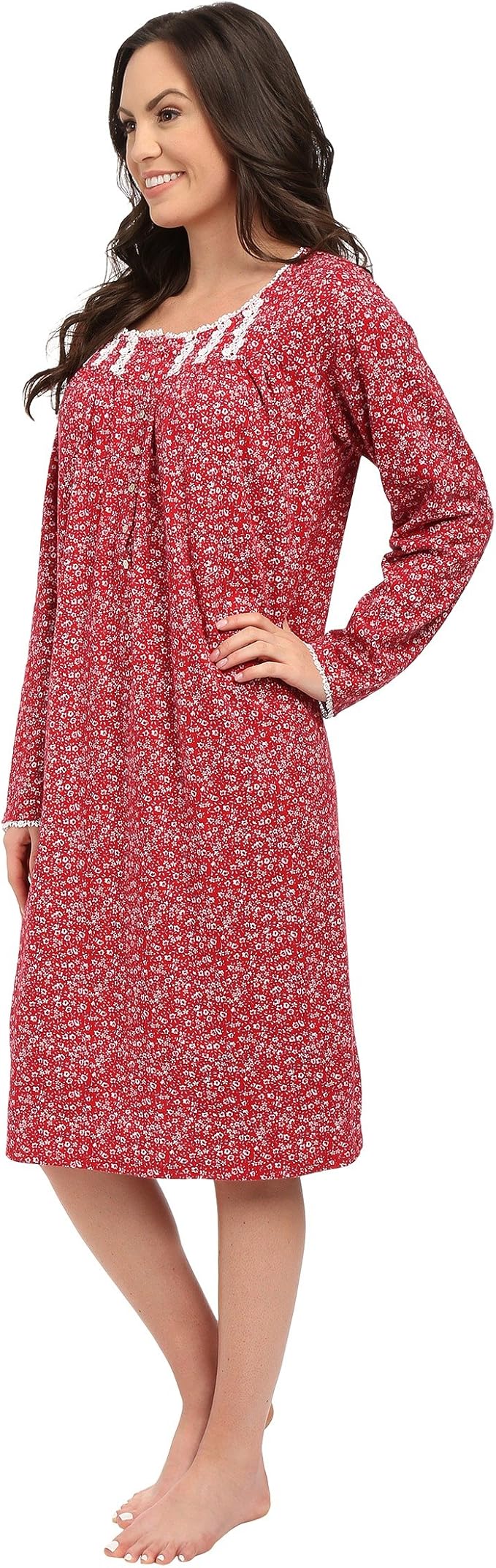 Eileen West Women�s Waltz Nightgown, Red Multi, XL at