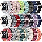 DMIGADIGLO 24 Pack Stretchy Nylon Band Compatible with Apple Watch Band 38mm 40mm 41mm 42mm 44mm 45mm 46mm 49mm Women Men, Adjustable Sport Elastic Replacement Strap for iWatch Series 10 9 8 7 6 5 4 3 2 1 SE Ultra
