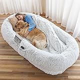 WROS Human Dog Bed, 71''x45''x12'' Size Fits You and Pets, Washable Faux Fur Dog Bed for People Doze Off, Napping Orthopedic 