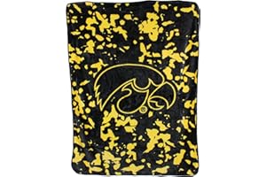 College Covers Everything Comfy Iowa Hawkeyes Soft and Warm Huge Raschel Throw Blanket, 86" x 63"