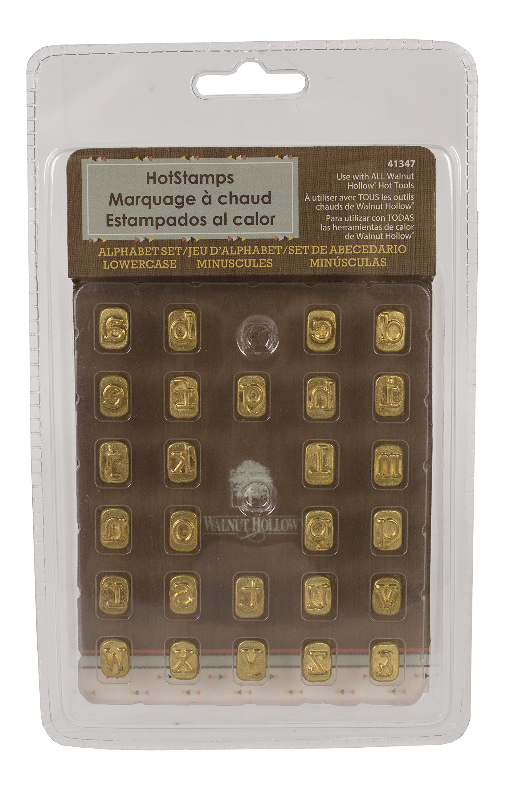 Walnut Hollow Mini Hotstamps Lowercase Alphabet Branding and Personalization Set for Wood, Leather and Other Surfaces, Gold