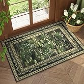 Rugcomf 2x3 Rug Impressionist-Style Vintage Indoor Door Mat Machine Washable Small Area Rug Non-Slip Low Pile Throw Rugs for 
