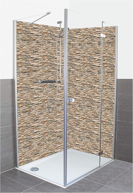 Artland Duschruckwand Eck Mit Motiv Fliesenersatz Alu Ruckwand Dusche Duschwand Bad 180x200 Cm Natur Steine Steinwand Sandfarben Beige R2qs Amazon De Kuche Haushalt