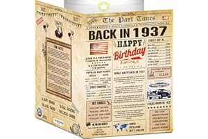 BACK2TIME 88th Birthday Card for Women Men - Back In 1937 Newspaper - 88th Happy BIRTHDAY card - 88th birthday gift for Her Him - JUMBO A4 size - 88th birthday decorations Dad Mom - Best gifts for 88 year old