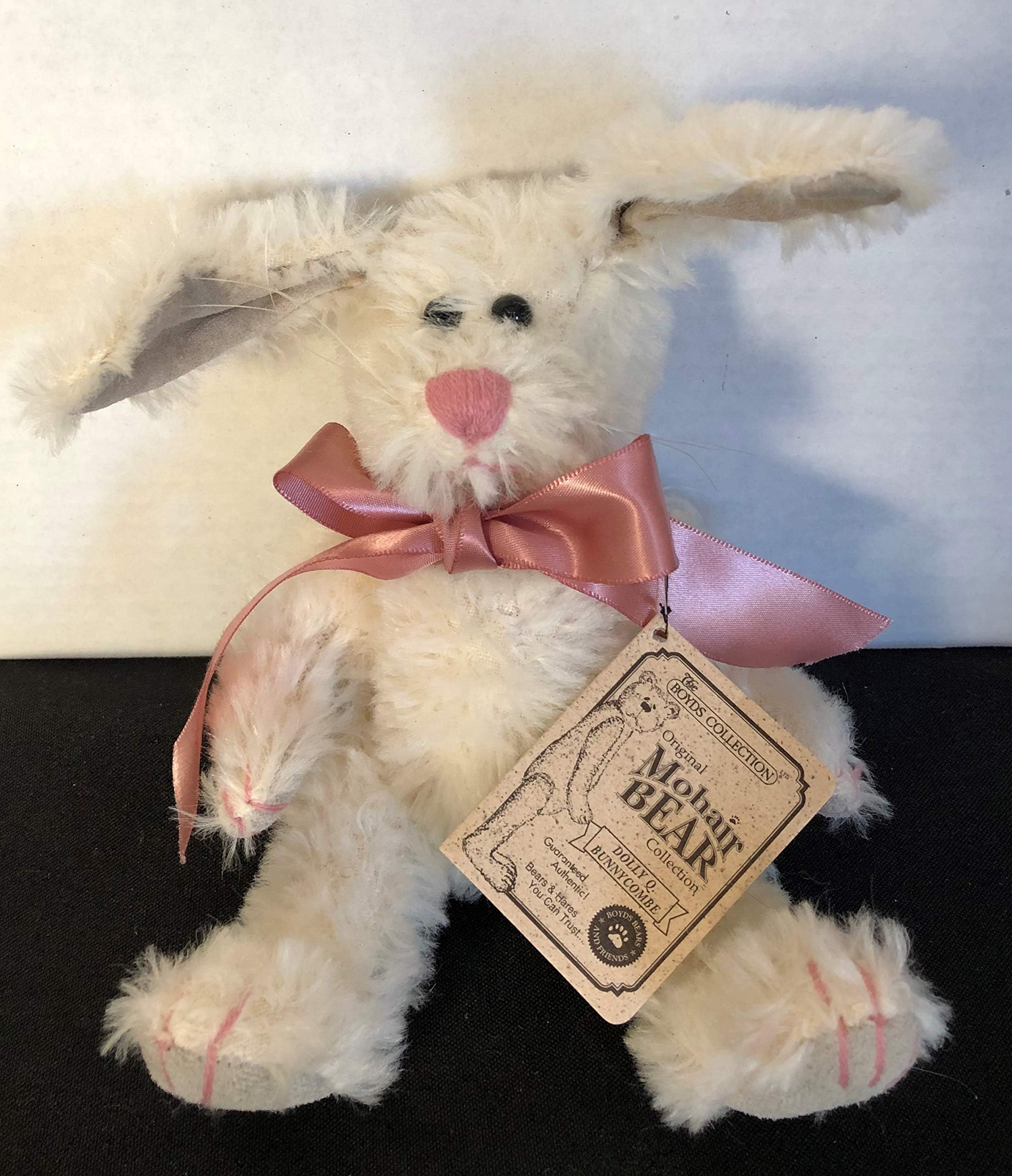 Dolly Q Bunnycombe Boyds 8" White Mohair Rabbit (Retired)